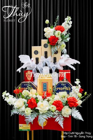 Tráp ăn hỏi rồng phượng cao cấp - Tráp cưới Nguyễn Thùy