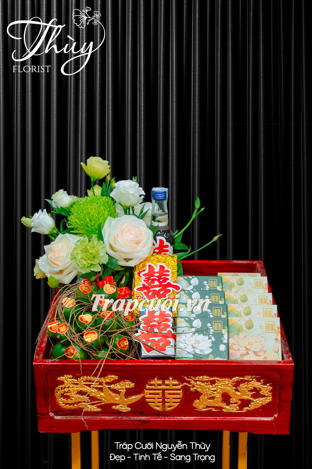 Tráp ăn hỏi đẹp tại hà nội Mẫu tráp ăn hỏi hiện đại đẹp tại Tráp cưới Nguyễn Thùy